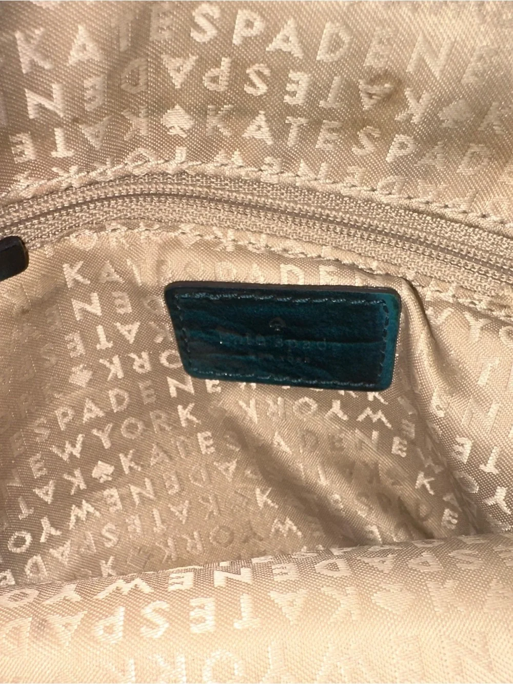kate spade patent croc-embossed teal shoulder bag